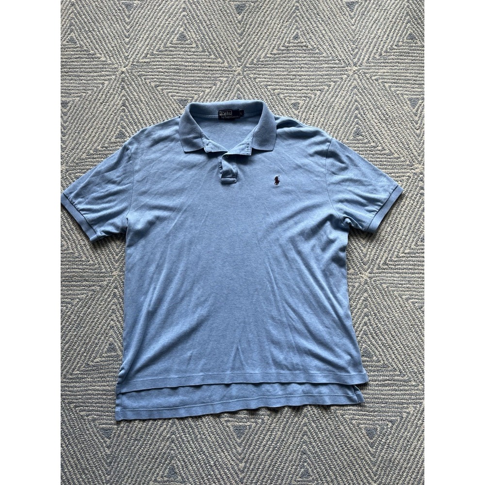 Polo by Ralph‎ Lauren Polo Shirt - Light Blue/Brown - Large MW13